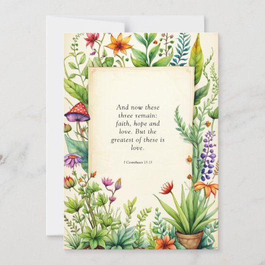 1 Korintiërs 13:13 Christelijk Bijbelvers Magnetische Uitnodiging (Voorkant)