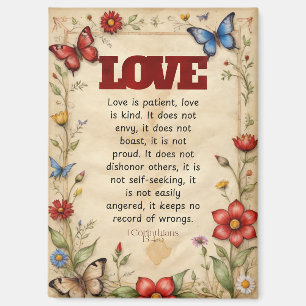 1 Korintiërs 13:4-5 Christelijke Bijbelverzen Art Magneet