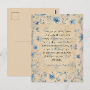 1 Korintiërs 13:4–5 Liefde Is Geduldig Bloemstuk Briefkaart
