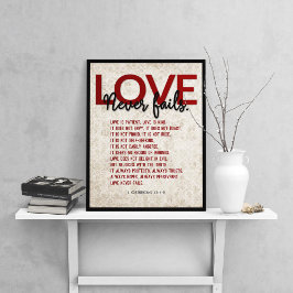 1 Korintiërs 13:4-8 Bijbelvers,  Damask Poster