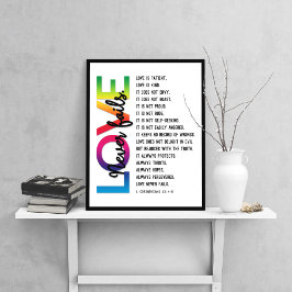 1 Korintiërs 13:4-8 Bijbelvers, Regenboogkleur Poster