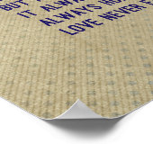 1 Korintiërs 13:4-8 Bijbelvers, Tan Poster (Hoek)