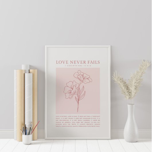 1 Korintiërs 13:4-8 Liefde faalt nooit Poster