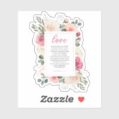 1 Korintiërs 13:4-8 Liefde faalt nooit Sticker (Vel)