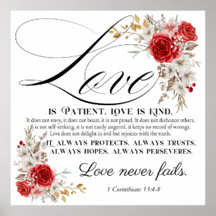 1 Korintiërs 13:4-8 Liefde is geduldige Bijbelse B Poster