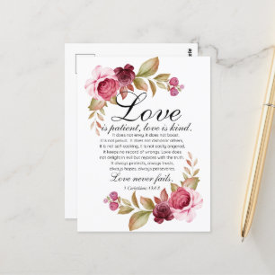 1 Korintiërs 13:4-8 Liefde is geduldige Bloemenbij Briefkaart
