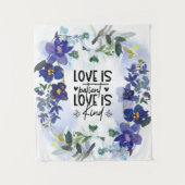 1 Korintiërs 13:4 Liefde is Geduldig Bijbelvers  Wandkleed (Voorkant)