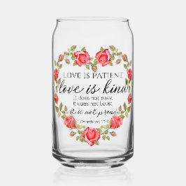 1 Korintiërs 13:4 Liefde is geduldig Bloemenhart Blikvorm Glas