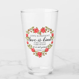 1 Korintiërs 13:4 Liefde is geduldig Bloemenhart Glas