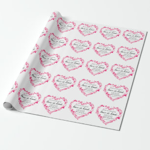 1 Korintiërs 13:4 Liefde is geduldig roze harten Cadeaupapier