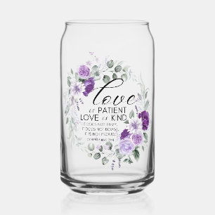 1 Korintiërs 13:4 Liefde is geduldig violette bloe Blikvorm Glas