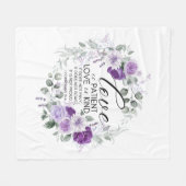 1 Korintiërs 13:4 Liefde is geduldig violette bloe Fleece Deken (Voorkant (Horizontaal))