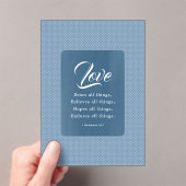 1 Korintiërs 13:7 De liefde verdraagt alles Acryl Uitnodigingen (Insitu (Draagbaar))