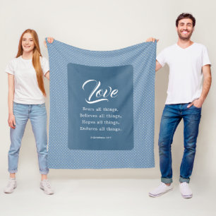 1 Korintiërs 13:7 De liefde verdraagt alles Fleece Deken