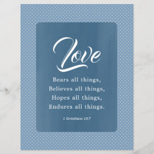 1 Korintiërs 13:7 De liefde verdraagt alles Flyer