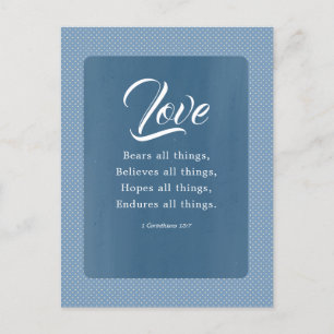 1 Korintiërs 13:7 Liefde verdraagt alles Briefkaart