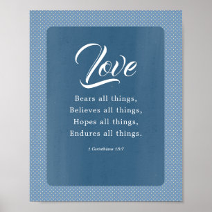 1 Korintiërs 13:7 Liefde verdraagt alles Poster