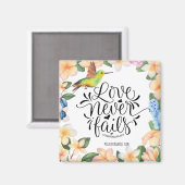 1 Korintiërs 13:8 LIEFDE FAALT NOOIT Magneet (Voorkant / Achterkant)