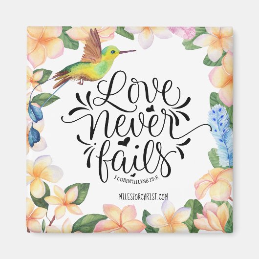 1 Korintiërs 13:8 LIEFDE FAALT NOOIT Magneet (Voorkant)