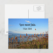 1 Korintiërs 13:8 Liefde mislukt nooit. Briefkaart (Voorkant / Achterkant)