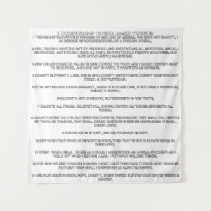 1 Korintiërs 13 Bijbelverzen KJV Liefde Wandkleed