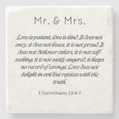 1 Korintiërs 13 De bruiloft van mevrouw Stenen Onderzetter (Voorkant)