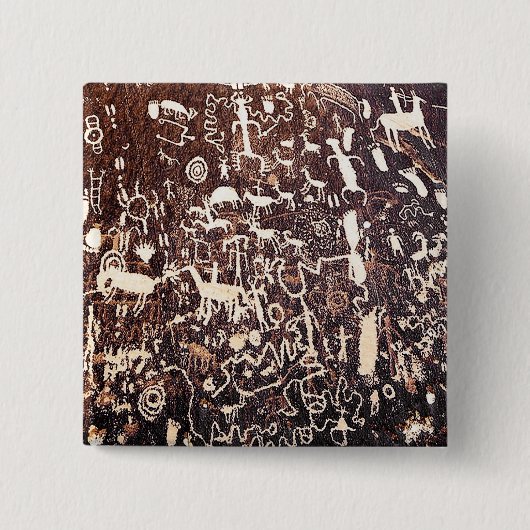 1. Krantensteen Vierkante Button 5,1 Cm (Voorkant)