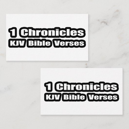 "1 Kronieken KJV Bijbelverzen" Tekst Informatiekaartje (Voorkant / Achterkant)