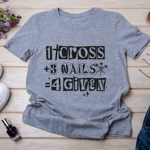 1 Kruis 3 Nagels Vergeven Pasen Trendy Zwart Tri-Blend Shirt