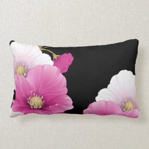 1 Kussen Roze Bloemen Zwart DECOR SETS