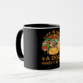 1 leven is goed een hond maakt het beter mok (Voorkant links)