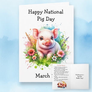 1 maart is Nationale Varkensdag Grappige Feestdage Kaart