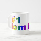 #1 Mam 3D Regenboogregenboog Dubbele zijkant Mok (Voorkant links)