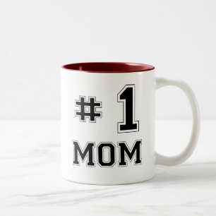 #1 Mam (nummer één moeder) Tweekleurige Koffiemok
