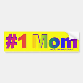 #1 Mam Rainbow 3D Gele Bumpersticker