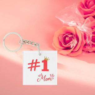 #1 Maman Amour Porte-clés Acrylique Personnalisé