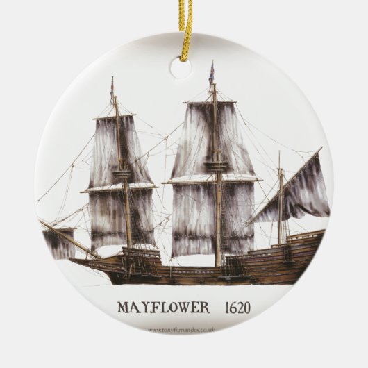 1 mayflower keramisch ornament (Voorkant)