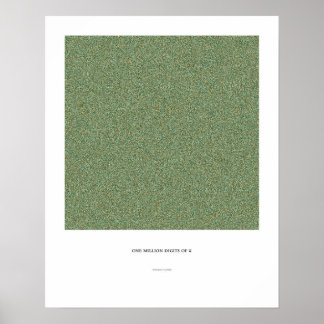 1 miljoen decimalen π poster