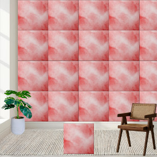 #1 Moderne Abstracte Rode Waterverf Keramische Teg Tegeltje