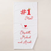 #1 Mom Love Personalized Bath Towel (Serviette de bain)
