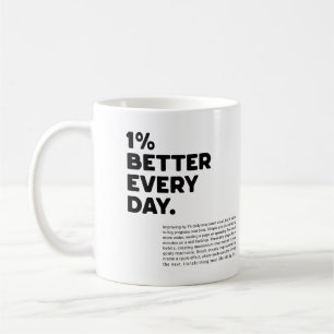1% motivatie elke dag beter koffiemok