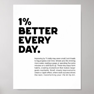 1% motivatie elke dag beter poster