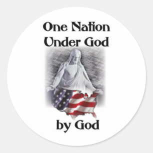 1 natie onder God Ronde Sticker