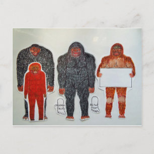 1 Neanderthaler en 3 grote meter, wit.JPG Briefkaart