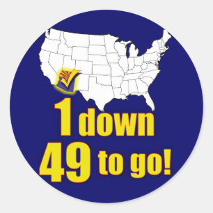 1 neer, 49 te gaan! - Arizona Immigratie Ronde Sticker
