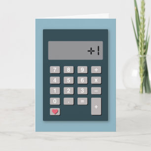 +1 nieuwe extra calculator Nieuw babyWenskaart Kaart