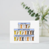 1 november jl. Cute Cartoon Cats Briefkaart (Staand voorkant)