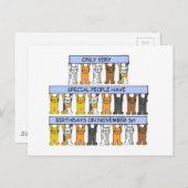 1 november jl. Cute Cartoon Cats Briefkaart (Voorkant / Achterkant)