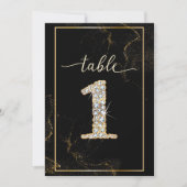 1 Numéros de Table Imprimables Diamant Élégant (Devant)