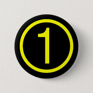 1 nummer één ronde button 5,7 cm